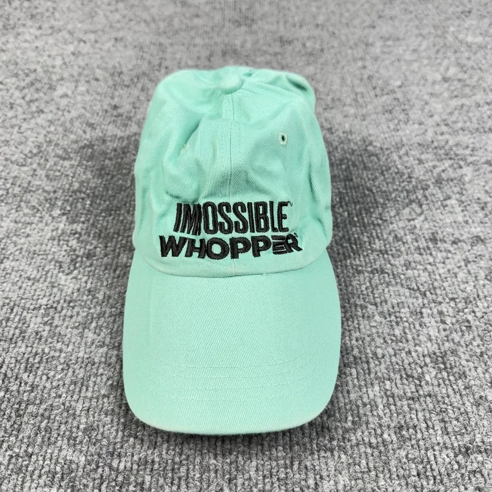 Burger King Impossible Whopper Green‎ Cotton Adjustable Promo Baseball Cap Hat
